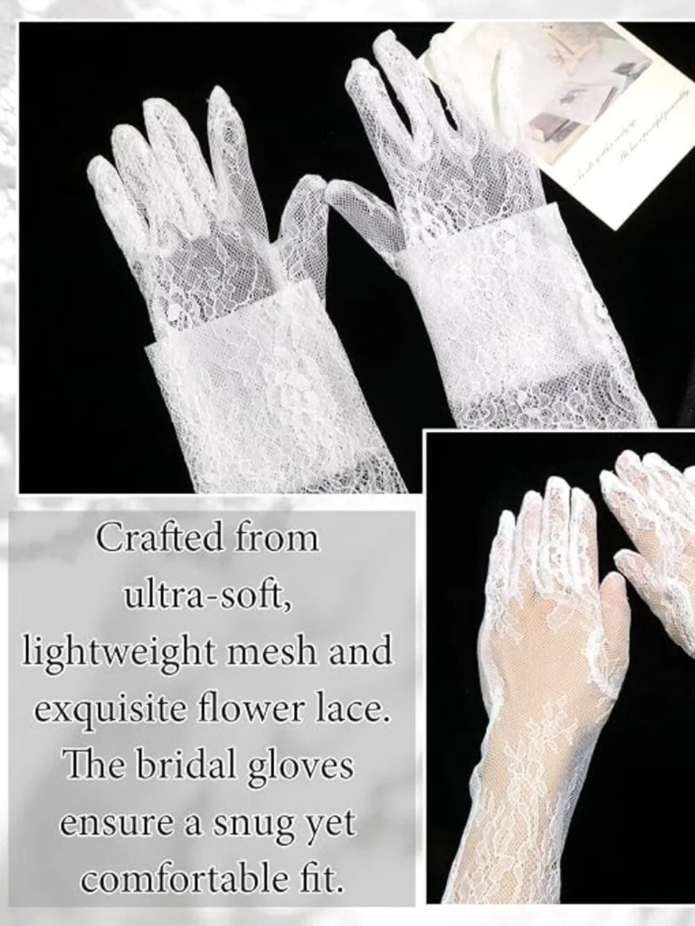 Long Lace Wedding Gloves